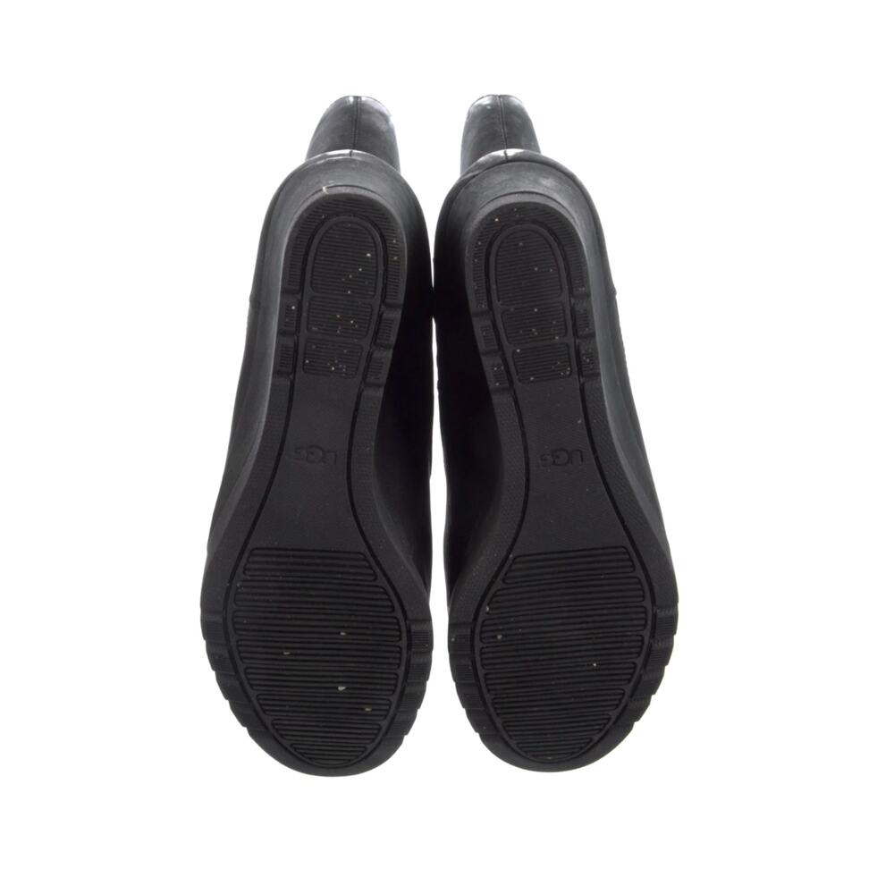 UGG Womans 9 Coraline Waterproof Leather $170 Wedge Boots Mid Calf Winter Black - Picture 4 of 4